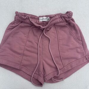 Monrow Dusty Pink High Waist Shorts